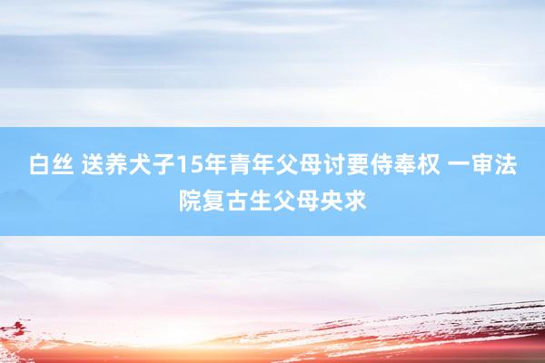 白丝 送养犬子15年青年父母讨要侍奉权 一审法院复古生父母央求